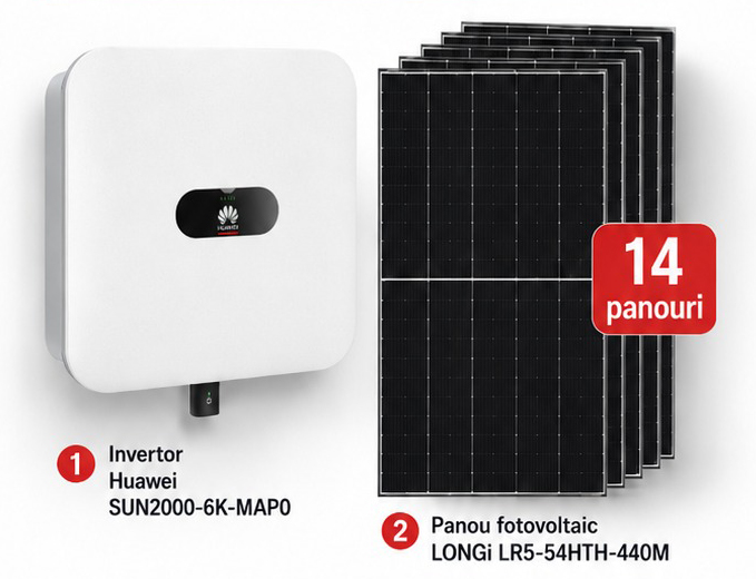 Kit Fotovoltaic Huawei 6 kW + LONGi 440W